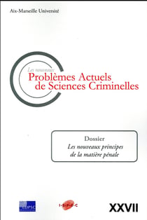 Les nouveaux problèmes actuels de sciences criminelles Tome 27 - les nouveaux principes de la matière pénale