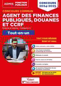 Concours commun Agent des finances publiques, douanes et CCRF 2024-2025 - Catégorie C - Tout-en-un - Externe et interne - 20 tutos offerts
