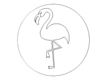 Pastille gravée 24 mm - Flamant rose