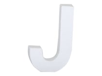 Lettre J majuscule - carton blanc - 12 cm