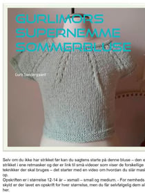 Gurlimors supernemme sommerbluse - strikkeopskrift