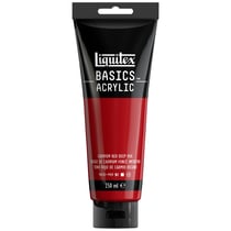 Tube 250 ml de peinture acrylique Liquitex - Basics - rouge cadmium foncé