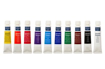 Coffret de 10 tubes de peinture gouache avec pinceau - Usage scolaire - 10 x 10 ml - Lefranc & Bourgeois