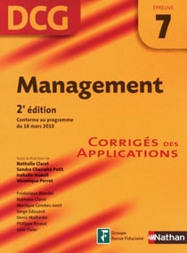 Management - épreuve 7 - DCG corrigés Format : ePub 2 DCG - Format : ePub 2