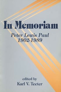 In memoriam: Peter Lewis Paul, 1902-1989