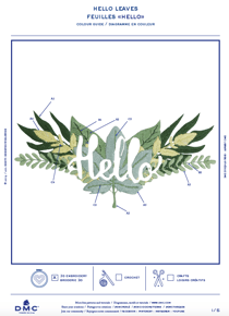 Diagramme Broderie Traditionnelle  - Feuilles "Hello"