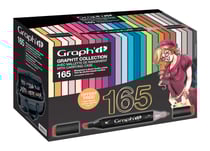 Mallette 165 marqueurs à alcool double pointe + 1 bloc layout A4 - Graph'it - Graph'it collection