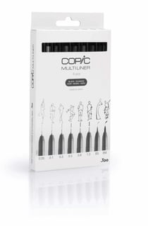 Lot de 8 liners COPIC - Multiliner - noir