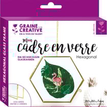 Cadre en verre hexagonal à suspendre - 15x12x0,7 cm