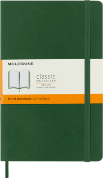 Carnet - 13 x 21 cm - Moleskine- Pages lignées - Vert mythe