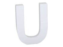 Lettre U majuscule - carton blanc - 12 cm