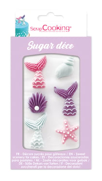 Lot de 6 décorations en sucre ScrapCooking®- Sirène - 15 g