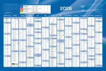 Calendrier de banque 2026 Quo Vadis - 13 mois - Bleu - 65 x 43 cm