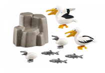 Famille de pélicans