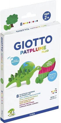 Pâte à modeler Patplume Giotto - 8 pâtes couleurs fluos