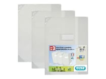 Lot de 3 protège-cahiers - 24 x 32 cm - Transparent - Incolores