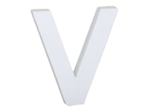 Lettre V majuscule - carton blanc - 12 cm