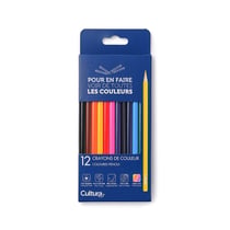 Pochette de 12 crayons de couleur décorés Cultura - Pointe moyenne