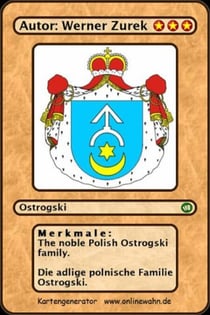 The noble Polish Ostrogski family. Die adlige polnische Familie Ostrogski.