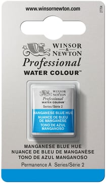 1/2 godet - Peinture aquarelle Winsor & Newton - Teinte bleu manganèse n°379 - Extra fine - Semi-opaque