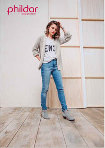 Modèle Tricot Femme - Veste Bicolore