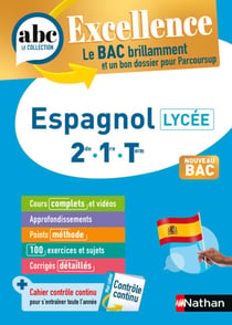 Espagnol Lycée (2de, 1re, Terminale) - ABC Excellence - Bac 2026 - Enseignement commun - Cours complets, Notions-clés et vidéos, Points méthode, Exercices et corrigés détaillés - EPUB