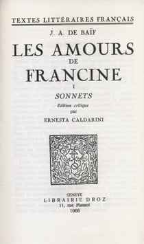 Les Amours de Francine - Tomepremier, Sonnets
