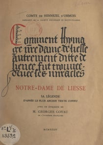 Notre-Dame de Liesse - Sa légende d'après le plus ancien texte connu