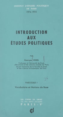 Introduction aux études politiques (1). Vocabulaire et notions de base, 1974-1975