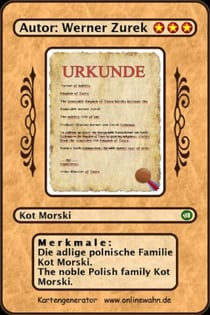 Die adlige polnische Familie Kot Morski. The noble Polish family Kot Morski.