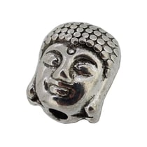 2 perles Bouddha - acier inoxydable
