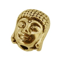 2 perles Bouddha doré - acier inoxydable