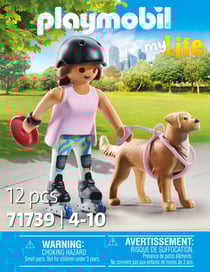 Playmobil - Jeune fille rolleuse avec Retriever - 71739