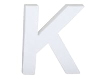 Lettre K majuscule - carton blanc - 12 cm