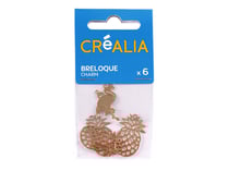 6 breloques dorées « flamants et ananas » - Créalia