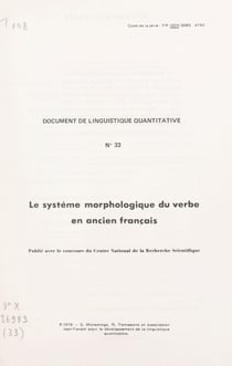 Le système morphologique du verbe en ancien français