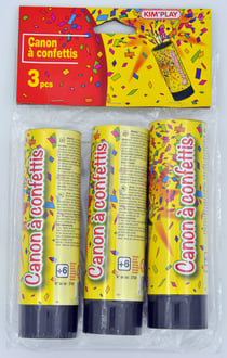 3 canons à confettis