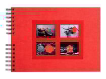 Album photos à spirales 50 pages noires Passion - 32X22 cm - rouge