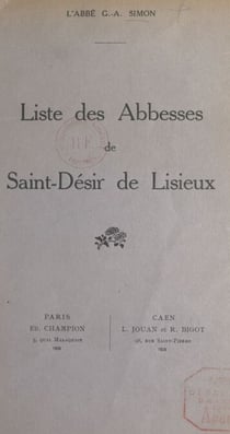 Liste des abbesses de Saint-Désir de Lisieux