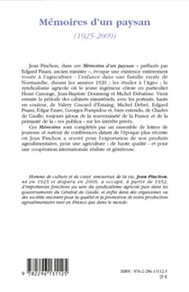 Mémoires d'un paysan - (1925-2009)