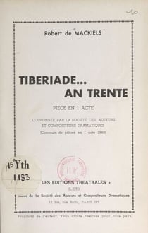 Tibériade... an trente - Pièce en 1 acte