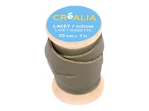 Lacet suédine 10 mm x 1 m Créalia - Kaki Lamé
