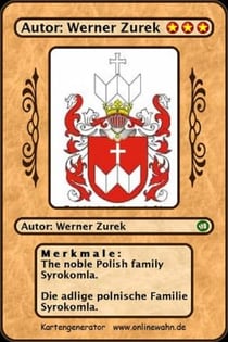 Die adlige polnische Familie Syrokomla. La noble famille polonaise Syrokomla.