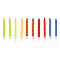 Bougies anniversaire - pois et bandes