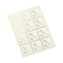 24 stickers - Merci - ivoire