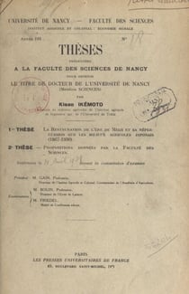 La restauration de l'ère de Meiji et sa répercussion sur les milieux agricoles japonais (1867-1930) - Thèses présentées à la Faculté des sciences de Nancy pour obtenir le titre de Docteur de l'Université de Nancy