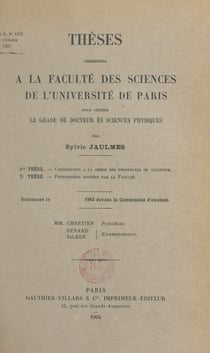Contribution à la chimie des phosphates de glucinium - Thèse présentée à la Faculté des sciences de l'Université de Paris pour obtenir le grade de Docteur ès sciences physiques. Suivi de propositions données par la Faculté