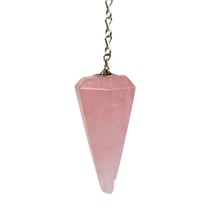 Pendule à Facettes en Quartz Rose