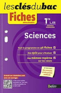 LES CLES DU BAC : sciences - 1ère L, ES - fiches