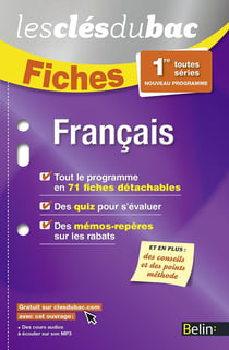 LES CLES DU BAC : français - 1ère L, ES, S - fiches